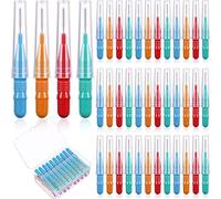 Spazzolini Interdentali Scovolini Dentali per Stuzzicadenti Spazzolini da Denti con Testina di Filo Interdentale con Scatola Apparecchio per Igiene Pulizia Orale, Rosso, Blu, Verde, Arancione (40)