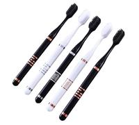 Spazzolini manuali Easy Grip, spazzolini da denti ultra morbidi per adulti, set di spazzolini da denti extra puliti per la casa, 4 pezzi, nero+bianco