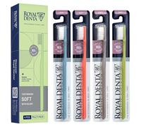 Spazzolini Morbidi con Particelle d’Argento 4-Pack | Spazzolini Manuali per Denti Sensibili & Apparecchi | Setole Morbide Antibatteriche 99,9% | Lunga Durata | Royal Denta | Multicolore