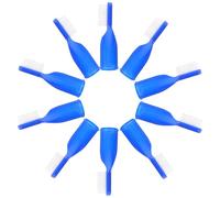 Spazzolino a Dito Compatto Blu, Set 10 Pezzi Setole Morbide | Plastica, Controllo Preciso le Dita, per Ospedali e Kit D'emergenza, Adatto a Spazi Ridotti