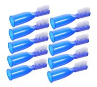 Spazzolino a Dito Semiprotettivo Blu in Plastica, 10 Pezzi | Set per Pulizia Dentale Controllata, Testina Compatta e Setole Morbide, per Spazi Condivisi e Restritti