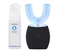Spazzolino automatico ultrasonico,Spazzolino da denti automatico Ultrasuoni,Spazzolino elettrico sonico 360 ° con timer automatico (nero, 1)