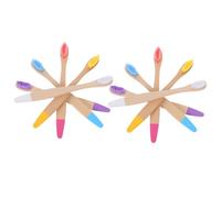 Spazzolino Bambini in Bamboo 10 Pezzi Setole Morbide | Nylon Colorato, Facile da Distinguere, per Viaggi e Feste, Confezione Pratica da Dieci