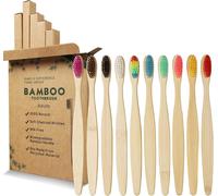 Spazzolino Bamboo[10 Pezzi],100% Senza BPA Vegan Spazzolini Bamboo Di Riutilizza