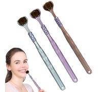 Spazzolino da denti a 3 lati, spazzolino da denti per bambini a 3 lati, 18,5 cm, con tripla testa, manico in PP con setole morbide per una pulizia rapida e accurata, ideale per la cura dentale dei