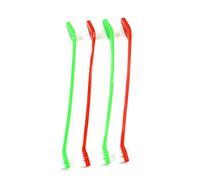 Spazzolino da denti a doppia estremità per cani, cuccioli, gatti, animali domestici, con 2 spazzole per le dita, colore casuale, alla moda