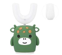 Spazzolino da Denti a Forma di U per Bambini, Spazzolino Elettrico per Bambini, Spazzolino da Denti Portatile Impermeabile Ricaricabile Portatile da Viaggio per L'igiene Orale (verde)