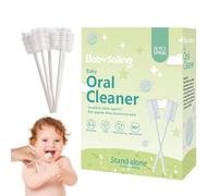 Spazzolino da denti a rete - Detergente per lingua | Spazzola per gengive in cotone e manico in carta, igiene orale 0-3 anni con punti stretti, 30 pezzi usa e getta per la casa e i viaggi, 7,5 cm