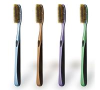 Spazzolino da denti a testa grande con testa lunga, per sbiancare i denti, confezione da 4 (colori misti, 4 pezzi)