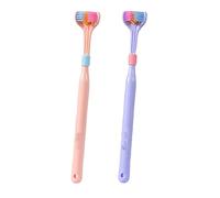 Spazzolino da denti a tre lati con setole morbide, a forma di V, design avvolgente, per la cura completa dei denti e delle gengive, pulizia a tutto tondo e senza vicoli ciechi (2 colori casuali)