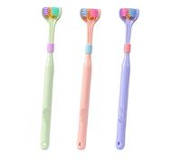 Spazzolino da denti a tre lati con setole morbide, a forma di V, design avvolgente, per la cura completa dei denti e delle gengive, pulizia a tutto tondo e senza vicoli ciechi (3 colori casuali)