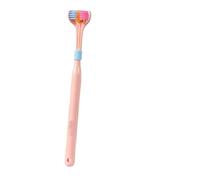 Spazzolino da denti a tre lati con setole morbide, a forma di V, design avvolgente, per la cura completa dei denti e delle gengive, pulizia a tutto tondo e senza vicoli ciechi (rosa)