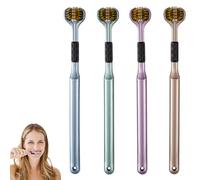 Spazzolino da denti a tre lati per adulti, 4 pezzi, setole morbide a tre lati, spazzolini manuali sensoriali, spazzolino da viaggio a 3 lati, pulizia a 360 gradi (colore casuale)