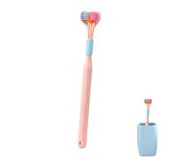 Spazzolino da denti a tre lati, spazzolini da denti extra morbidi per la cura dei denti, spazzola multiuso a forma di V con manico antiscivolo, cura dentale completamente avvolgente per adulti e