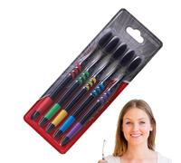Spazzolino da denti al carbone, 5 pezzi, in diversi colori, spazzolino manuale con setole morbide, confezione combinata di spazzolini da denti, carbone di per la cura personale dei denti per