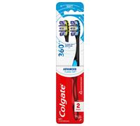 Spazzolino da denti Colgate 360 Advanced Floss-Tip con setole morbide per adulti, confezione da 2