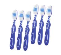 Spazzolino da Denti Corto 6 Pezzi con Setole Morbide e Impugnatura | Testa Grande, Cura Delicata per Gengive e Lingua, Materiale PP Nylon Tpr, Uso in Bagno o Strutture Speciali