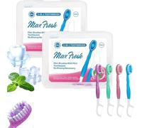 Spazzolino da denti e filo interdentale, 5 in 1, mini spazzolino usa e getta con dentifricio, filo interdentale, plettro, raschietto per lingua, per igiene orale portatile, per lavoro in viaggio