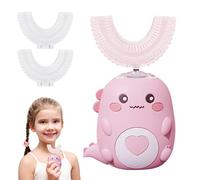 Spazzolino da denti elettrico per bambini 2-12 anni - Design Dinosauro Carino, pulizia a 360° morbido, timer 60s intelligente, 2 modalità, ricarica USB, IPX7 impermeabile antiurto (rosa (6-12 anni))