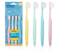 Spazzolino da denti extra morbido, nano spazzolino per gengive sensibili, spazzolino da denti extra morbido, manuale per adulti, ultra morbido per una protezione extra per la cura delle gengive, perfetto per bambini - 4 pezzi
