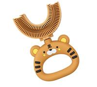 Spazzolino da denti forma di U, forma di tigre dei cartoni animati, spazzolino da denti da allenamento, pulizia orale 360 gradi, spazzolino manuale per tutta la bocca, per bambini dai 2