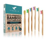 Spazzolino da denti in bambù per bambini, setole super morbide, per la cura dentale ecologica per bambini, manici in legno organico naturale compostabili, testine colorate senza BPA