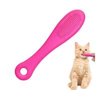 Spazzolino da denti in silicone per cani, antiscivolo, per gatti, per la cura dei denti e del mento (rosa acceso)