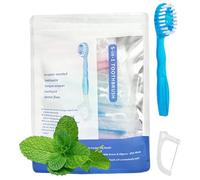 Spazzolino da denti mini 5 in 1 filo interdentale raschietto for la lingua e set di stuzzicadenti,spazzolino da denti e filo interdentale 5 in 1,spazzolini usa e getta con dentifricio(Mint)