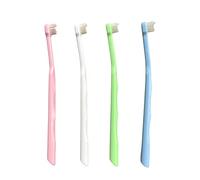 Spazzolino da denti ortodontico piccolo spazzolino da denti con estremità a testa piccola piccola spazzola compatta interspaziale per la pulizia dei dettagli di parentesi graffe e denti, 4 pezzi