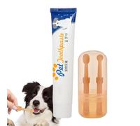Spazzolino da denti per animali domestici con raschietto per lingua | Spazzolino da denti per cuccioli con testine a doppia faccia, forniture per la cura dei denti per cani, negozio di animali,