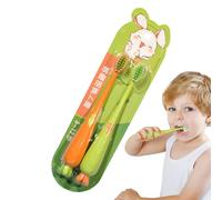 Spazzolino Da Denti Per Bambini | 2 Pezzi Spazzolini da Latte a Forma di Carota - Per Igiene Orale Dai 3 Anni Ideali Per Casa Viaggio Bagno Bambini