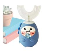 Spazzolino da denti per bambini a forma di U con vibrazione, 3 modalità, spazzolino elettrico a bocca piena con timer, detergente per denti ricaricabile, silicone alimentare (età 3-7 anni), per casa