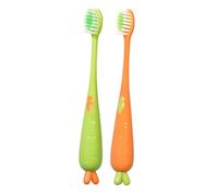 Spazzolino da denti per bambini, in nylon PP, 2 pezzi, con setole morbide a forma di carota, per una cura delicata dei denti, per l'igiene dei viaggi, della casa e 'esterno, per bambini 3 anni