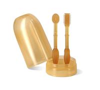 Spazzolino da denti per bambini in silicone per uso alimentare, 2 pezzi, per la pulizia dei denti, massaggi, per la cura della lingua, per bambini da 0 a 18 mesi, set per l'igiene