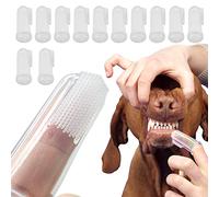 Spazzolino da Denti per Cani di Gatto,Fibra di Tessuto Spazzolini da Dito per Animale Domestico a Copertura Totale a 360 °,Rimuovere Efficacemente la Placca Dell'animale Domestico (12 pezzi)