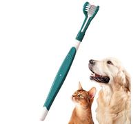 Spazzolino da denti per cani di piccola taglia, 3 teste, spazzola per rimuovere l'alito cattivo, spazzola per la pulizia della bocca con setole morbide per l'igiene orale dei gatt