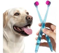 Spazzolino da denti per cani di taglia media e grande, ultra morbido e punte sottili da 0,01 mm per una pulizia approfondita dei denti e delle gengive, spazzola per la pulizia dentale con testina da