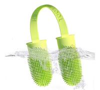 Spazzolino da denti per cani - Spazzolino da denti in silicone riutilizzabile | Design a doppio dito per cani e gatti | Cura delicata, rimozione della placca, pulizia, accessori