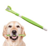 Spazzolino da denti per cuccioli con setole morbide, a tre teste, per rimuovere l'alito cattivo del gattino, strumento per la pulizia della bocca con setole morbide