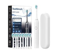 Spazzolino da denti ricaricabile con custodia, spazzolino elettrico con custodia, spazzolino elettrico per adulti, ricaricabile, dura 180 giorni, 40000 VPM, pulizia profonda, 6 modalità, include