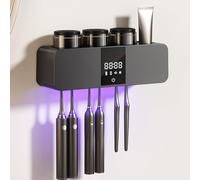 Spazzolino da denti, supporto da parete per spazzolino da denti, funzione timer ricaricabile senza fili, con dispenser di dentifricio a luce UV e 3 tazze per portaspazzolino da bagno