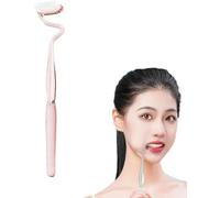 Spazzolino da denti verticale tipo S, per adulti, uomini e donne, forma speciale, con setole morbide, rivestimento per lingua, pulisce tra i denti e massaggia le gengive (rosa, 1 pezzo)