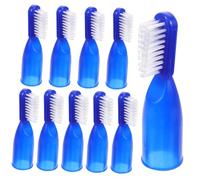Spazzolino da Dito Mini Blu, 10 Pezzi Setole Morbide | Pennello Compatto in Plastica, Pulizia Precisa di Denti e Gengive, Utile in Kit D'emergenza