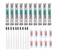 Spazzolino da Viaggio con Dentifricio 20 Pezzi Kit Per Cura Dentale | Set da Viaggio Compatto Per Viaggi, Ospitalità, Hotel, Scuola e Durante le Vacanze