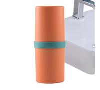 Spazzolino da viaggio, valigetta per spazzolino da denti, portatile, portatile, portaspazzolino multifunzione con scomparto per viaggi, campeggio, palestra, dorm, hotel, zaino, Colore: arancione