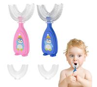 Spazzolino Denti per bambino, Spazzolino 360 Gradi, Manuale da Denti, A Forma di U, Morbido con Setole in Silicone, 2 a 6 Anni, 2PCS
