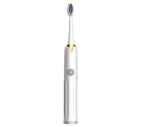 Spazzolino elettrico a batteria con setole morbide, pulizia acustica 9500 volte/min, 3 testine di ricambio, spazzolino a ultrasuoni per adulti, regalo di Natale per uomo/donna (bianco)