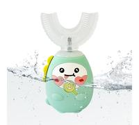 Spazzolino elettrico a forma di U per bambini, 3 modalità, spazzolino elettrico a bocca piena con timer, strumento portatile per la pulizia dei denti, per viaggi, pendolari, dormitorio, hotel, scuola