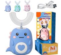 Spazzolino elettrico a forma di U per bambini, spazzolino elettrico a forma di U, spazzolino da denti a forma di dinosauro a forma di U, spazzolino da denti a ultrasuoni ricaricabile impermeabile per