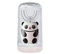 Spazzolino elettrico a forma di U per bambini, spazzolino elettrico a mano libera a 360°, pulizia orale dei denti, spazzolino elettrico per bambini da 2 a 6 anni, nero